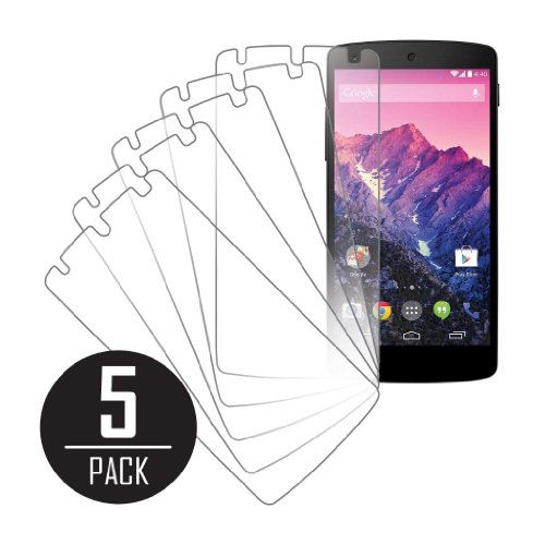 Nexus 5 Screen Protector Cover, MPERO Collection 5 Pack of Clear Screen Protectors for Google Nexus 5 D820 / D821