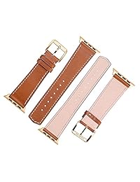 CHIMAERA Compatible para Apple Watch Band 44mm 42mm 40mm 38mm Correa de cuero para iWatch Series 4 3 2 1 Sport Edition Rose Gold Buckle