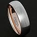 MNH Rings for Men Tungsten Rose Gold Plated 6mm Brushed Matte Finish Wedding Engagement Band