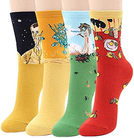 Womens Casual Socks - Cute Crazy Lovely Animal Cats Dogs Owls Art Pattern Good for Gift