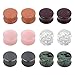 TOPBRIGHT 6 Pairs Natural Mixed Stone Ear Plugs Tunnels Saddle Expander Body Piercing Jewelry Set Gauges