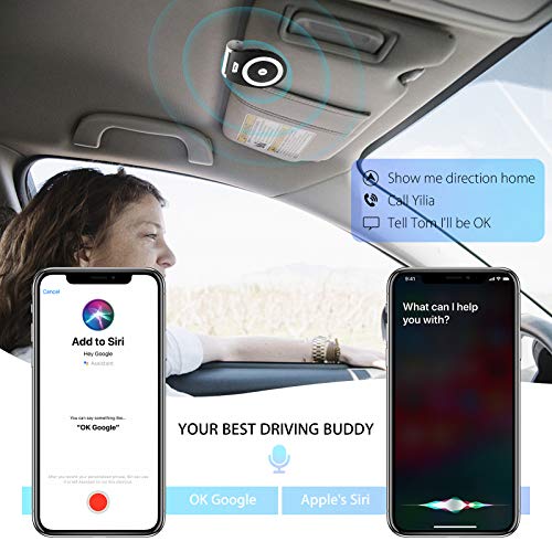 image for Sunjoyco Bluetooth Car Speakerphone, Wireless in-Car Speaker Clip on S