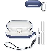 Case for Sony WF-C500 Truly Wireless Noise Canceling Earbud Headphones,Soft Protective,BOVUGAC Silicone Case Cover with Keychain & Cleaning Kit & Lanyard for WF-C500 Earbuds-Blue
