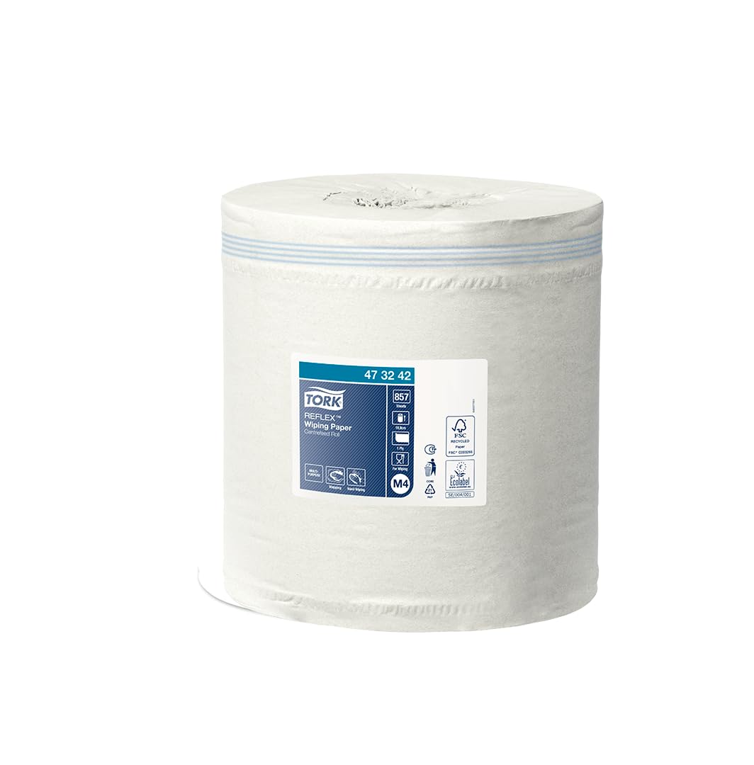 Tork Refle Wiping Paper Towel White M4, Multipurpose, 6 x 895 Sheets, 473242