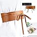 SESY Women's Faux Leather Waist Belt Obi Boho Band Wrap Around Bow Tie for Dresses