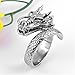 JOVIVI® Stainless Steel Gothic Punk Cool Winding Dragon Mens Biker Ring Gift, Color Silver, US 9-12