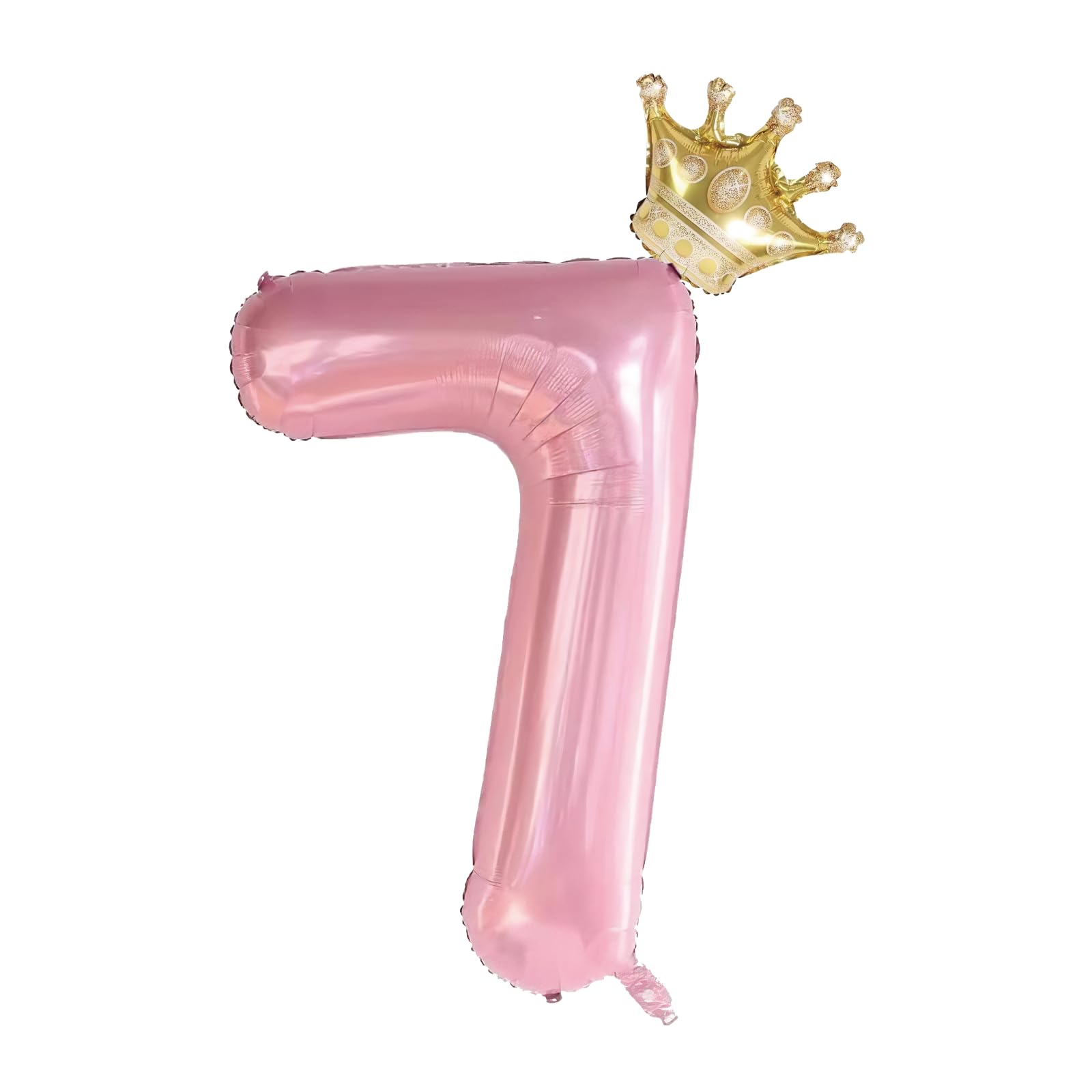 Photo 1 of 40 Inch Pink Number Balloon 7 with Crown Big Size Foil Helium Number 7 Balloon for 7 Years Old Boy Girl Birthday Party Wedding Anniversary Decorations