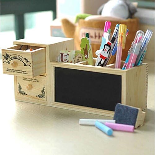 Home Pencil Wooden Pen Case Stationery Storage Box Blackboard Cute Fashionable