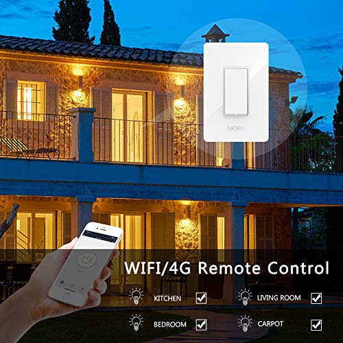 image for SUNBRAVE 3 Way WiFi Smart Wall Light Switch Wireless Remote APP Contro