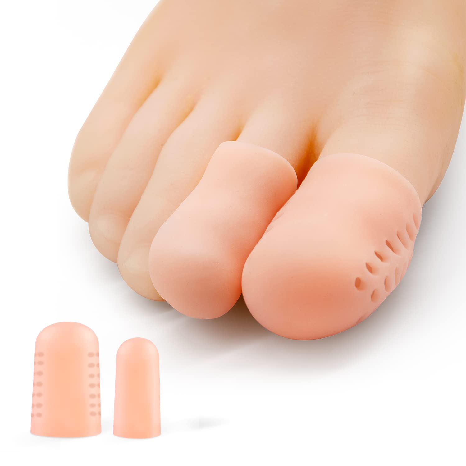 Bukihome 12 PCS Toe Protectors, Silicone Toe Caps Toe Sleeve Protectors, Prevent Pain Relief for Corns, Blisters and Ingrown Toenails (4 Packs Large Size + 8 Packs Medium Size)