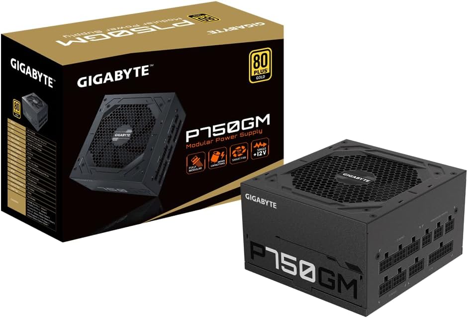 Gigabyte P750GM V2 750W 80 Plus Gold Fully Modular Power Supply PSU