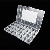 Chemlliy 32 Grids Clear Plastic Organizer Box, Craft Storage Container for Beads Organizer, Art DIY, Crafts Jewelry Storage, Fishing Tackles, Rock Collection, 1 Pack