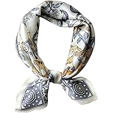 JERLA 100% Pure Mulberry Silk Square Scarf for Hair-27''x27'' Women Men Natural Silk Neckerchief Headscarf