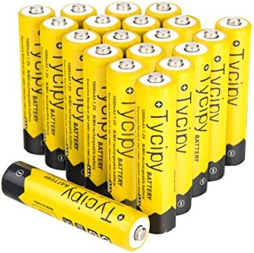 Tycipy 20 Pack 1.2V 1000mAh Rechargeable Ni-MH AAA Batteries