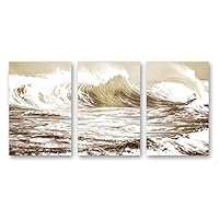 3 Piece Canvas Wall Art Wave Canvas Prints Home Artwork Decoration for Living Room,Bedroom - 16