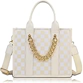 Small Checkered Crossbody Bag Checkered Tote Handbags Black and White Purse Casual Tote Handbags for Work Travel