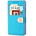 Asmyna Embossed Book-Style My Jacket Wallet for LG MS323 Optimus L70 - Retail Packaging - Blue