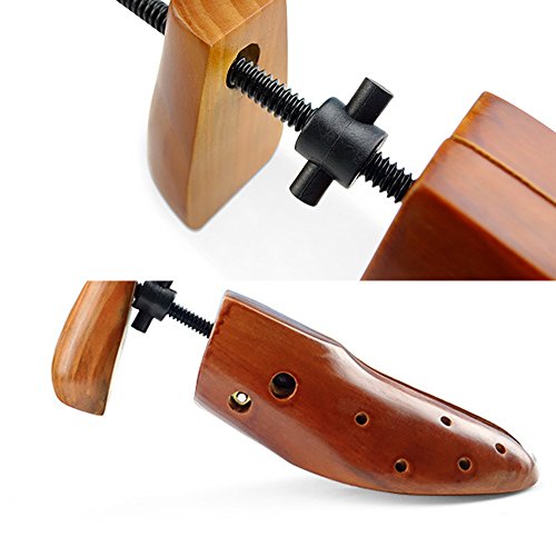 Agirlvct 2Pcs Cedar Wood Shoe Stretcher with Carrying Bag,Premium Professional 2-Way Wooden Shoe Tree Shaper for Length & Width Women Men Tight Shoes Wide Feet,Great Gift for Family(Small)