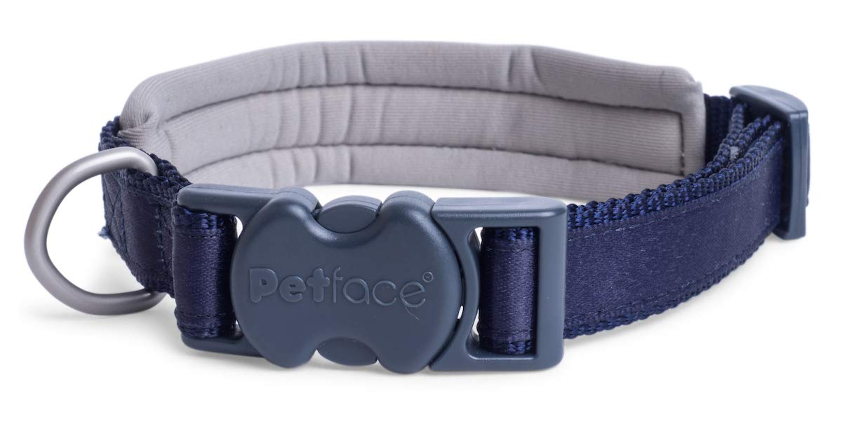 Petface (Outdoor Paws by Petface) Neoprene Padded Blue Dog Collar, Medium