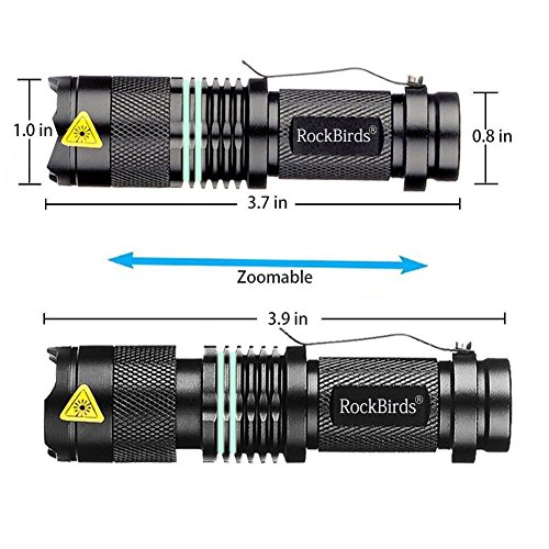 Flashlights, RockBirds 7W LED Mini Tactical Flashlight 300 Lumens with