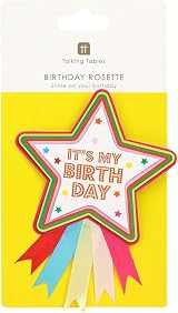 Talking Tables Happy Birthday Rosette Reusable Star Badge 10cm view 3