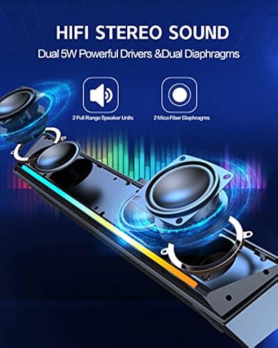 LENRUE Computer Speakers,Wired USB-Powered PC Speakers with 10W