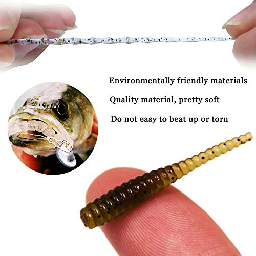 QualyQualy QualyQualy Soft Plastic Fishing Lures Trout Worms Lures Walleye Grub Fishing Lures