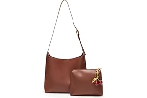 YDF Bucket Bags for Women Medium Vegan Leather Tote with Adjustable Strap Small Pouch Designer Handbags Travel Work Purse