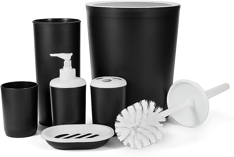 Hoomtaook 6tlg BADSET Badezimmer ZUBEHÖR Set Badzubehör Bad Badezimmer