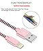 Charging Cable for iPhone 6/6s/iPhone 6/6 Plus/iPhone 5/5s,3-Pack 5ft/1.5M Lightning Cable for iPhone iOS Devices -Pink