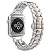 MoKo Band for Apple Watch Series 1 Series 2, Stainless Steel Metal Replacement Smart Watch Strap Bracelet for iWatch 38mm 2015 & 2016 All Models - SILVER & Rose GOLD (Not Fit iWatch 42mm)