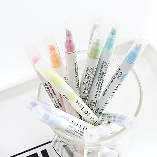 Dreamalva 12-Color Double-Headed Marker Highlighter Set Student Decorative Mark