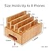 Real Bamboo Charging Station USB Charging Dock Storage Box Eco Friendly Desktop Stand Dock Holder For iPhone iPad Pro Smartphones,Cords Cable Organizer Compatible with Most 4/5/6 USB Charger.