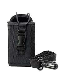 abcGOODefg 3 in1 multifunción universal Funda Bolsa Cartuchera Funda para GPS PMR446 Motorola Kenwood Midland ICOM Yaesu Two Way Radio Walkie Talkie, Negro (Black L)