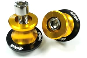 ZXXM Gold Motorcycle Aluminum CNC M8 Swing arm Sliders Spools Stand Screw Compatible With Kawasaki Ninja 250 300 400 650 Z650 Z800 Z900 Z1000 ZX10R ZX6R