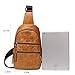 BISON DENIM Genuine Leather Crossbody Sling Bag Mens Chest Bag One Shoulder Bag Travel Unbalance Backpack