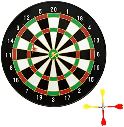 AOQING Magnetic Dartboard Target Bull's Eye Game - 40.5 cm Board With 6pcs Safety Darts(White,40.5cm)