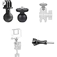 2PC 1" Ball Mount Adapter,with 1/4"-20 Threaded Stud,with Double Socket for Insta360 One X3, X2, X, R, RS, GO 2, GoPro Succession, Compatible with RAM Ball Head Mounts B Size Double Socket Arm