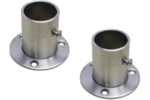 NELXULAS Stainless Steel Closet Rod Flange Holder for Pipe (AD2)