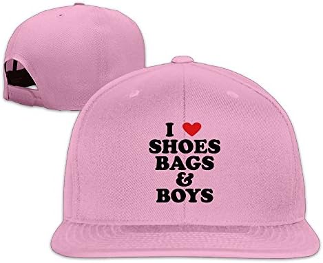 YY0XXAD Hat I Heart Shoes Bags and Boys - Paris Sexy Hat Snap-Back Hip-Hop Cap Baseball Hat Head-Wear Cotton Snapback Hats Pink