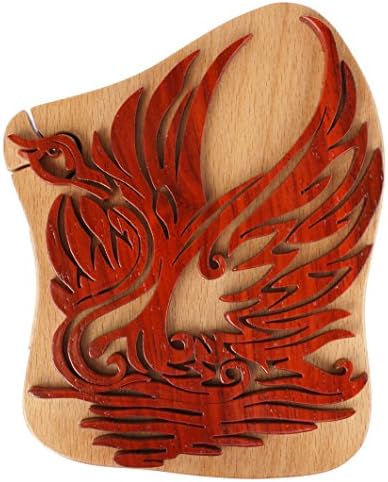 Handmade Swan Intarsia Wooden Puzzle Box by Jelly Roll Box