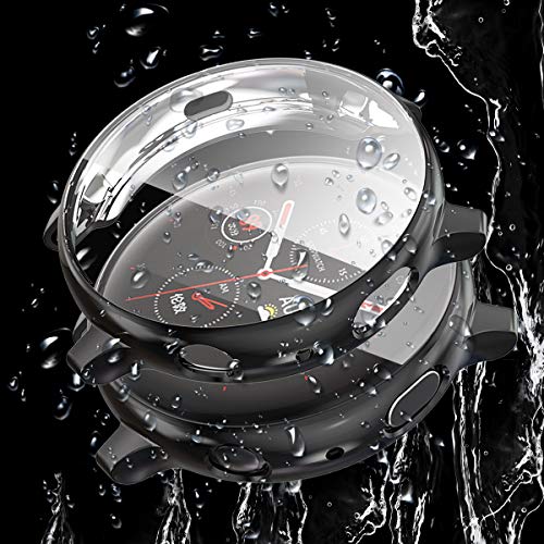 Haojavo 2 Pack Screen Protector Case for Samsung Galaxy Watch Active 2 44mm, Soft TPU Slim Fit Full Cover Screen Protector Case for Galaxy Watch Active 2 44mm Smartwatch Bands Accessories