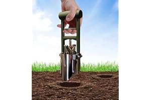 Dirt Snatcher – Forest Green Bulb Planter Tool for Planting Bulbs - 3 Finger Pull Soil Grabber for Digging/refilling Hole - Tapered Blade Edges - for Planting Tulips, Daffodils & Others a Like
