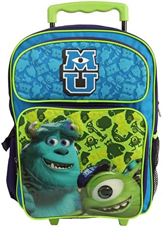 Monster University 16" Rolling Backpack - MU OK Large Boys Roller Backpack Bag