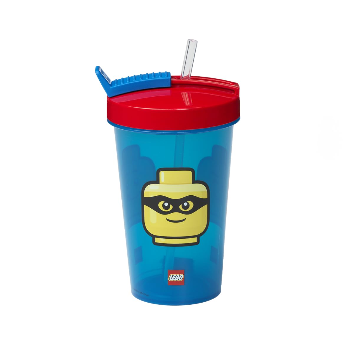LEGO Tumbler With Straw - Fun & Functional Hydration for Kids | Reusable, Insulated Cup With Straw, Lid & LEGO Iconic Graphics, Blue and Red