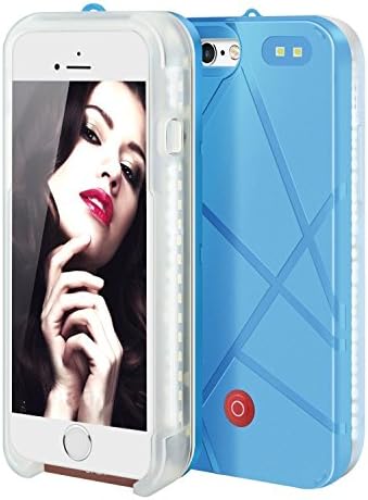 ONTA LED Light Up Luminous Selfie for iPhone 7 plus,iPhone 8 plus 5.5 Inch Cell Phone Case,Illuminated (Dimmable) Flash Light Battery Charger Case With Rechargeable Backup Power Bank (Blue)
