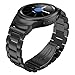 Valkit Compatible Gear S2 Bands Solid Stainless Steel Watch Band Metal Straps Business Sport Wristband Bracelet with Adapter Connector Replacement for Samsung Gear S2 SM-R720/730, Black, Small