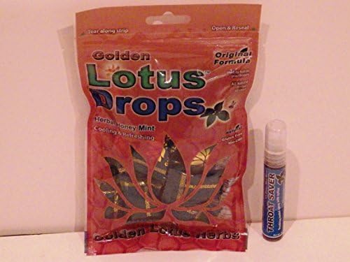 Throat Saver Herbal Spray with Double Helix Water® Plus Golden Lotus Drops (Lung & Throat Herbal Drops) (1 Spray 1 Bag Lozenges)