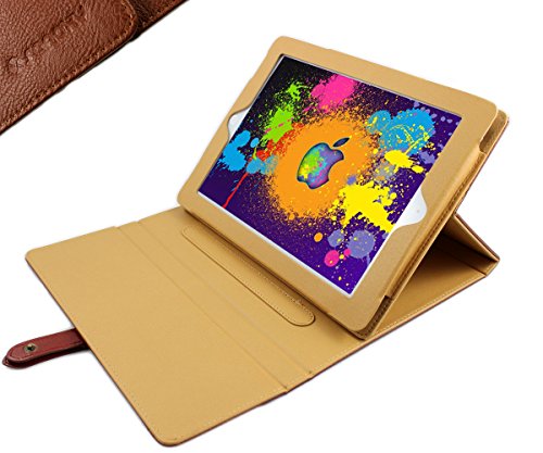 SANOXY Folio Buckle Belt Style PU Leather Case Cover Stand with Auto Sleep/Wake Feature for iPad 2/3/4 (Brown)