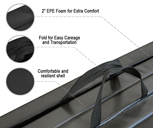 Wacces Pu Leather Gymnastics Gym Fitness Exercise Tumbling/Martial Arts Folding Mat, Black - Thumbnail 6